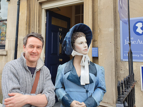 Outside the Jane Austen Centre