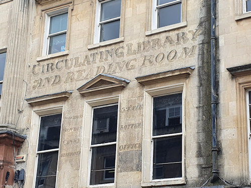 Sign for a circulating library